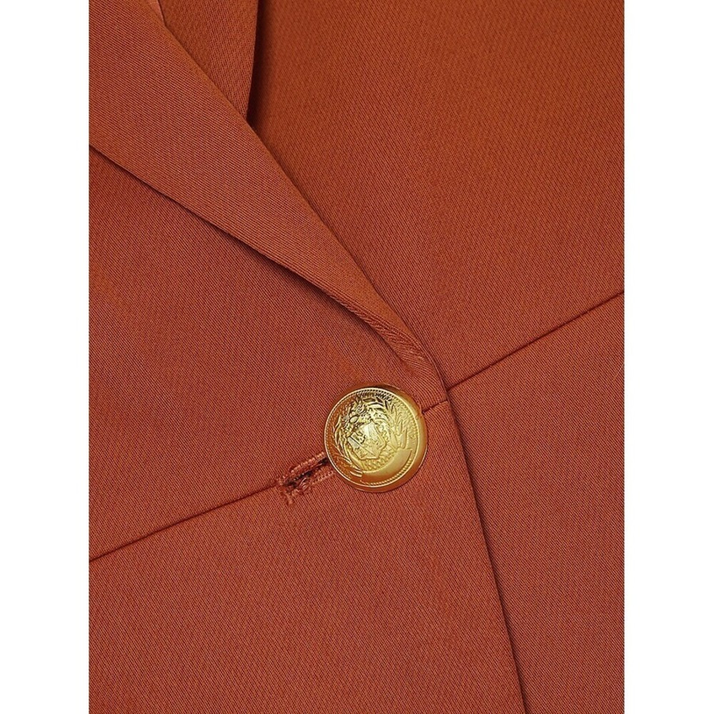 Ramy Brook Womens Blazer 0 Rust Orange Gold Zip Detail Flare Sleeve Jacket - Picture 5 of 16